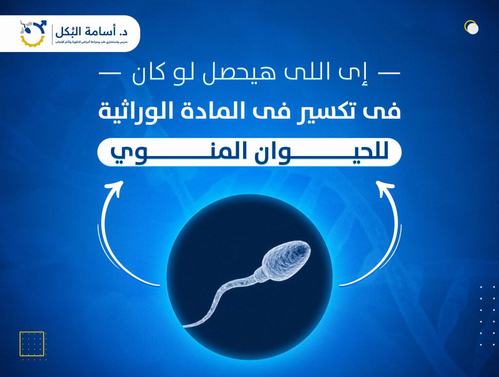 ايه اللي هيحصل لو كان في تكسير في المادة الوراثية للحيوان المنوي